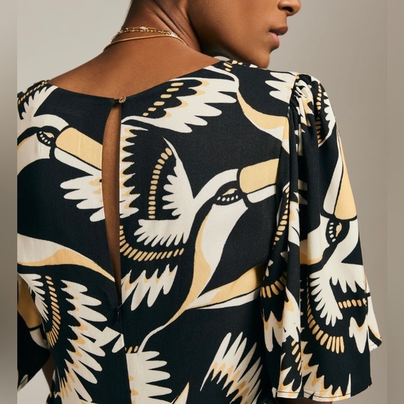 Anthropologie x Farm Rio Toucan Cutout Jumpsuit, Size S - Picture 4 of 14